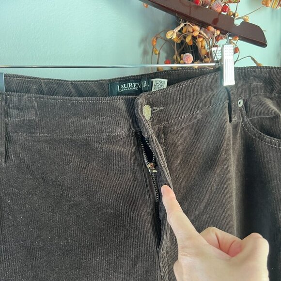 Lauren Ralph Lauren Black Label Women's Plus Size 20W Corduroy Mid Rise Pants - Picture 4 of 10